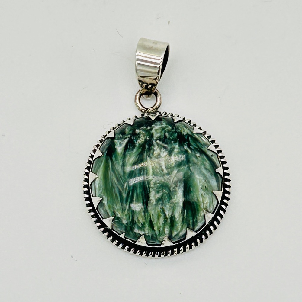 Seraphinite Pendant; 925 Sterling Silver